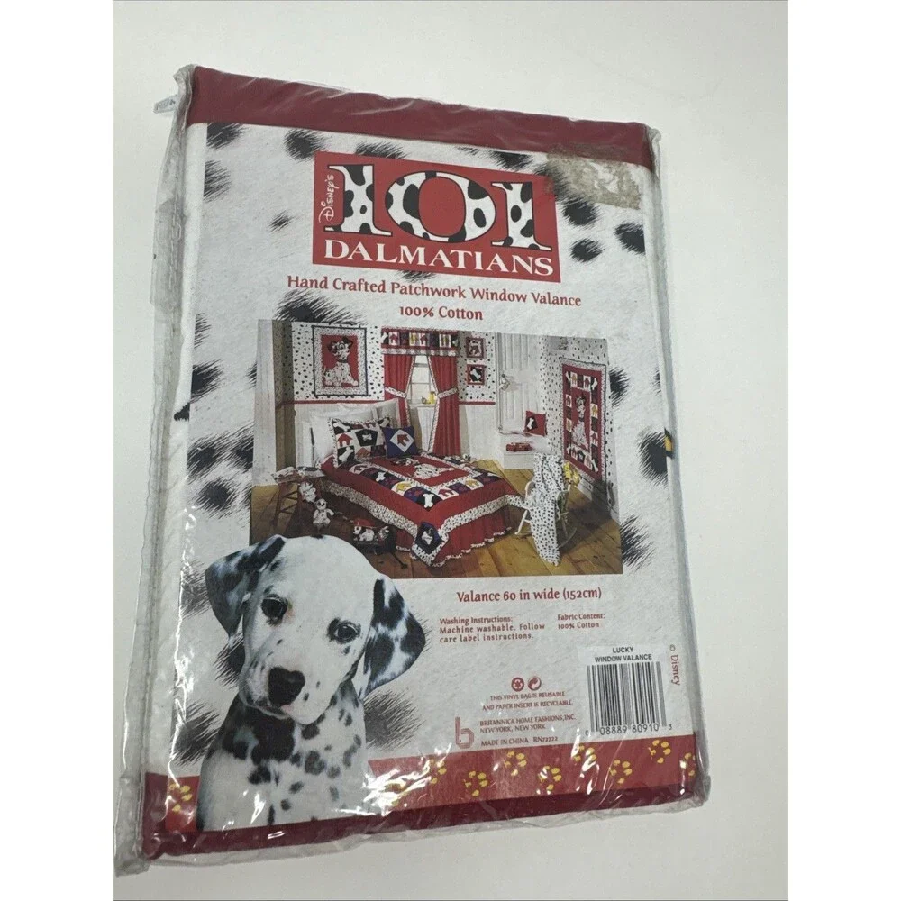 Vintage Disney 101 Dalmatians 60 inch Valance Curtain One Window NEW IN PACKAGE